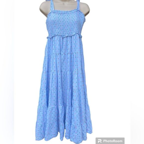 Crown &ivy Blue maxi Dress stylish and elegant embroidered multiple colo… - Picture 1 of 6